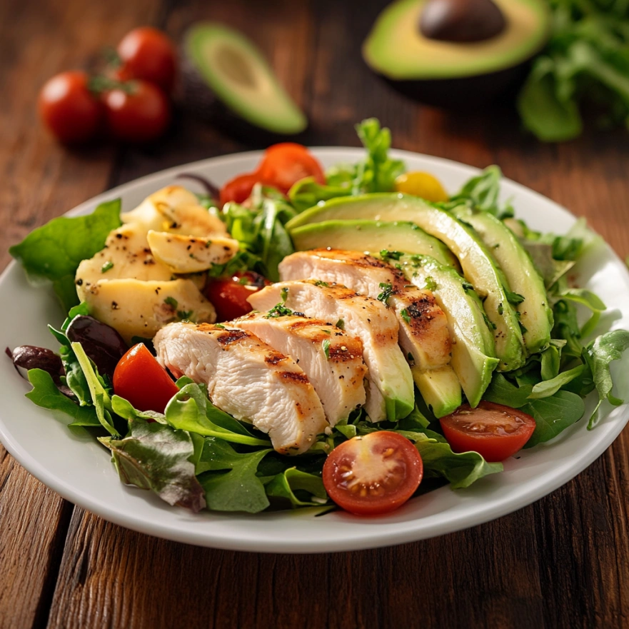 Легкий салат з куркою та авокадо